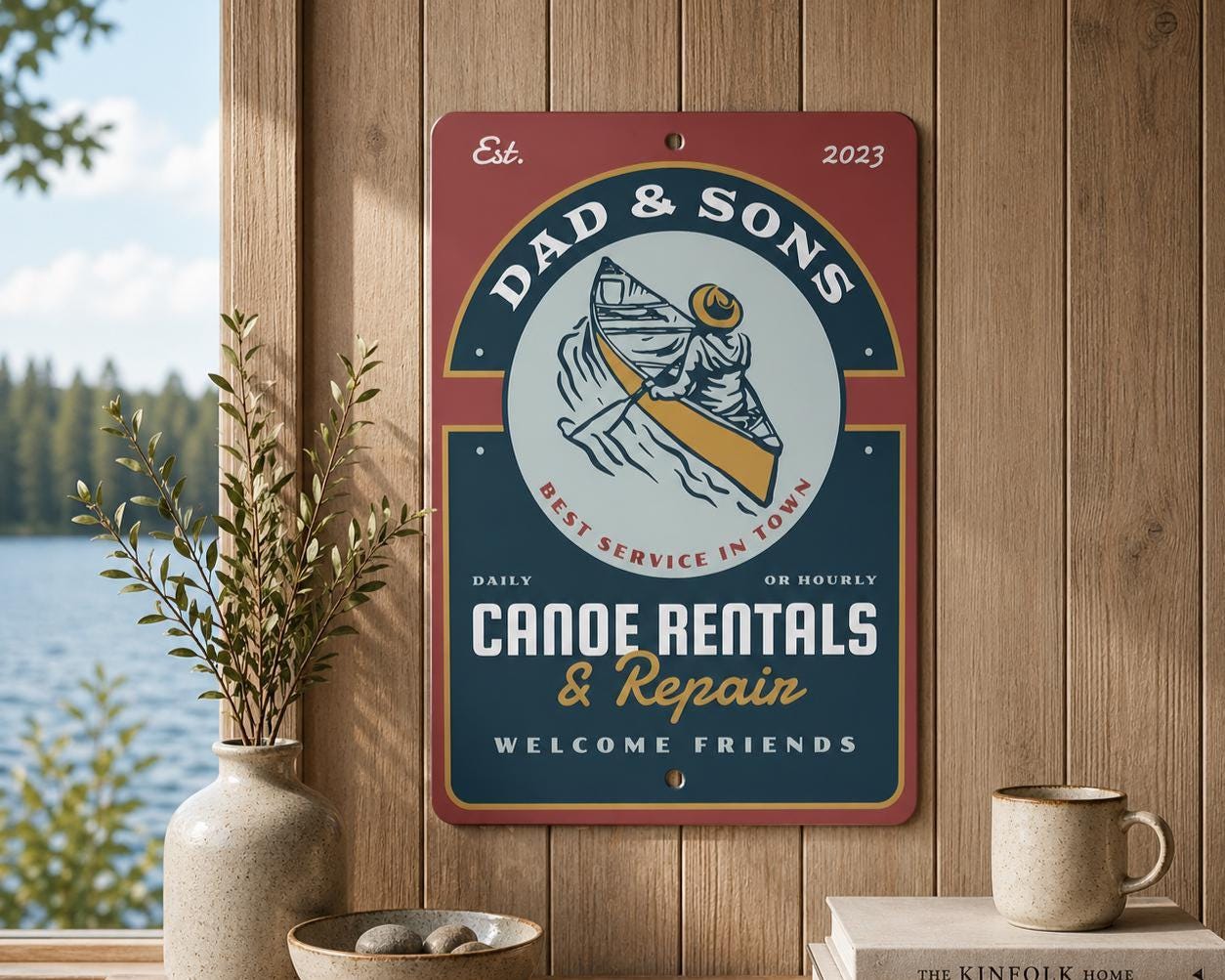 Custom Canoe Rentals Sign, Personalized Lake Business Sign, Canoe ...