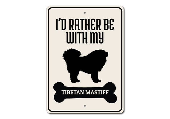 TIBETAN MASTIFF DOG Beware of Fun Novelty METAL Sign