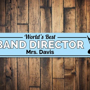 Band Director Sign, Music Teacher Name Sign, Custom Teacher Gift, Music Lover Gift, Music Note Decor Metal, Teachers Gift - Quality Aluminum
