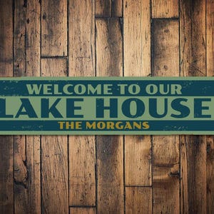 Lake House Sign, Personalized Welcome Sign, Lake House Decor, Custom Family Name Sign, Metal Lake Decor - Quality Aluminum Lake House Decor