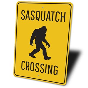 Sasquatch Sign, Sasquatch Crossings, Mystical Animal Sign, Crossing Sign, Cross Sign For Sasquatch, Room Decor, Metal Sign, Quality Metal image 4