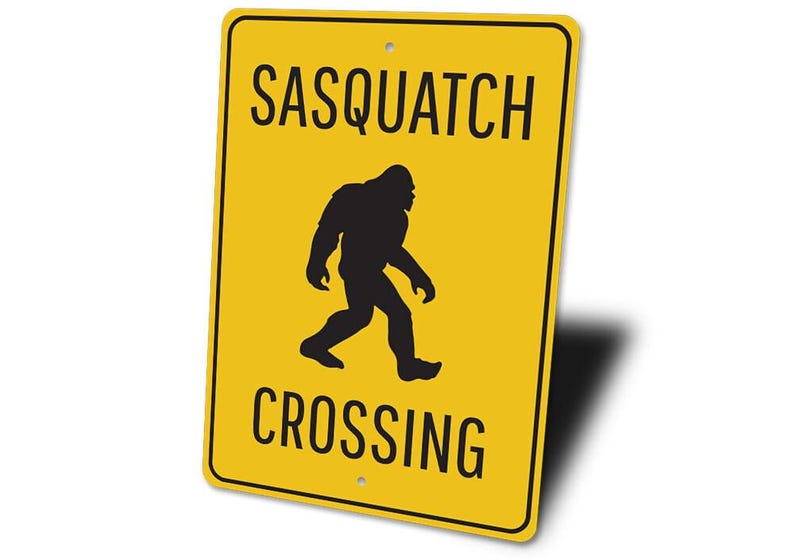 Sasquatch Sign, Sasquatch Crossings, Mystical Animal Sign, Crossing Sign, Cross Sign For Sasquatch, Room Decor, Metal Sign, Quality Metal image 4