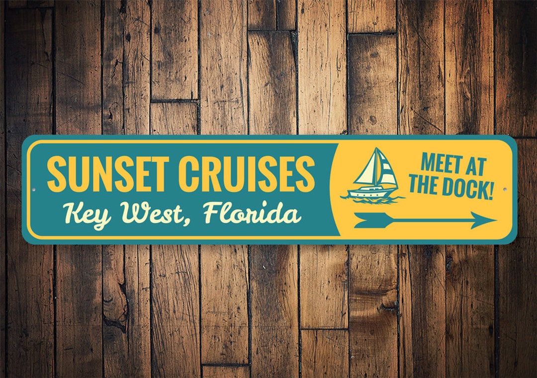 Sunset Cruises Sign, Key West Sign, Florida Boat Decor, Beach Ocean ...