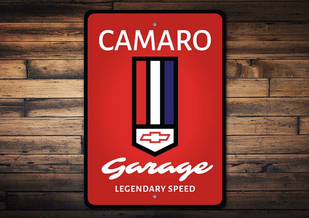 Camaro Garage, Legendary Speed, Classic Camaro Sign, Garage Decor, Car Garage, Dad Garage