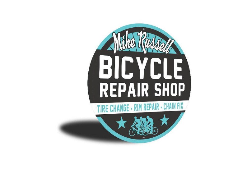 Letrero de taller de reparación de bicicletas, letrero de taller de bicicletas personalizado, letrero de bicicleta personalizado, decoración de motociclista, regalo para ciclistas, letrero de ciclista profesional, regalo de bicicleta, regalo de taller de bicicletas imagen 3