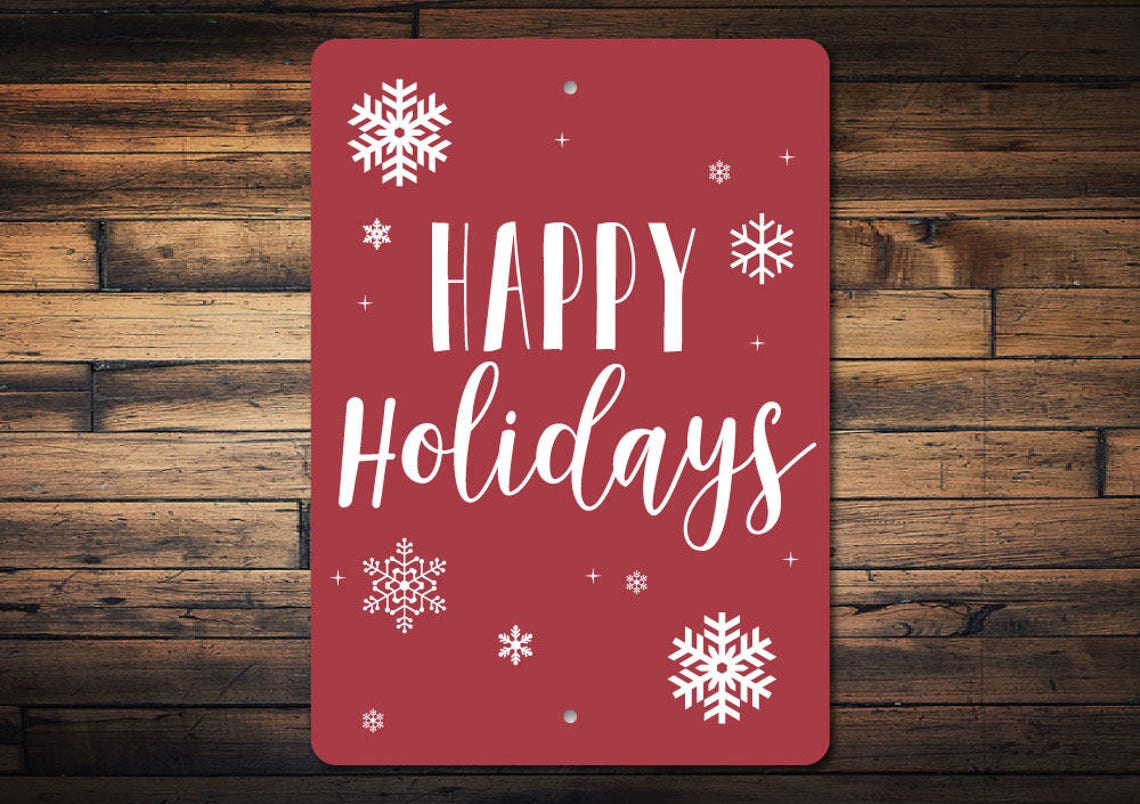 Happy Holidays Sign Happy Holiday Decor Snowflake Sign - Etsy