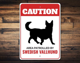 Swedish Vallhund Dog Sign, Caution Dog Sign, Swedish Vallhund Mom, Dog Breed Signs, Vallhund Gift, Gate Dog Sign - Dog Metal Sign