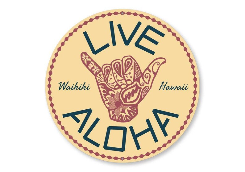 Live Aloha Sign, Sign For Hawaii, Hawaii Welcome Sign, Aloha Decor, Sign For Beach, Tropical Beach Vibe, Aloha Vibes, Beach Vibe Decor image 2