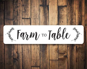 Farm To Table, Farming Food Sign, Farm Food, Farmers Decor, Plain to Plate, Decor For Old Farm, Old Farm Decor, Farmers - Quality Aluminum