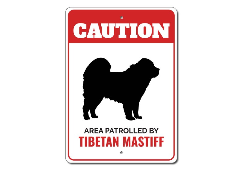 Tibetan Mastiff Dog Sign, Caution Dog Sign, Tibetan Mastiff Mom, Dog ...