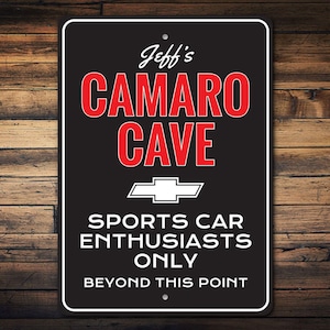 Camaro Cave, Camaro Decor, Classic Camaro Sign, Camaro Garage Decor, Car Garage, Dad Garage, General Motor, GM Garage - Novelty Aluminum