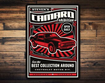 Custom Camaro Sign, Camaro Name Sign, Custom Garage , Dads Camaro Garage, Camaro Garage, Custom Garage Gift, Custom Camaro Gift - Metal Sign