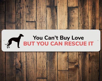 Rescue Dog Sign, Dog Rescuer Gift, Dog Rescue Sign, Greyhound Gift, Greyhound Sign, Dog Lover Gift, Dog Gift, Quality Aluminum Pet Owners