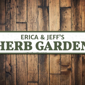 Herb Garden Sign, Personalized Gardener Names Sign, Custom Family Garden Sign, Metal Patio Decor, Garden Gift, Gardens - Quality Aluminum