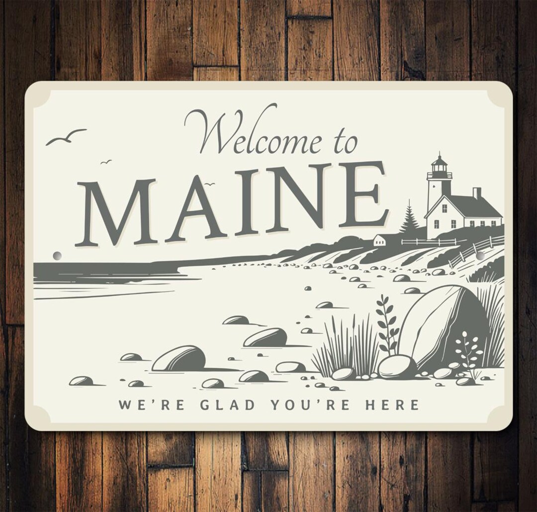Welcome Metal Sign for Maine Home Coastal Housewarming Decor Gift - Etsy