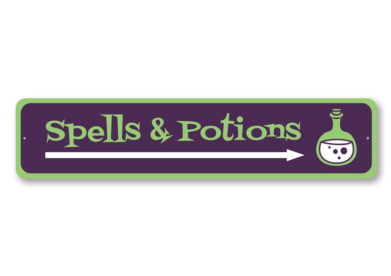 Spell /& Potions Halloween Signs Halloween Decor Halloween Witches Quality Aluminum Decoration Scary Halloween Sign Witch Spell Lover