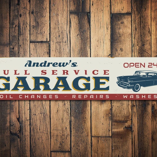 Personalized Metal Car Sign Car Signs for Garage Car Name Etsy