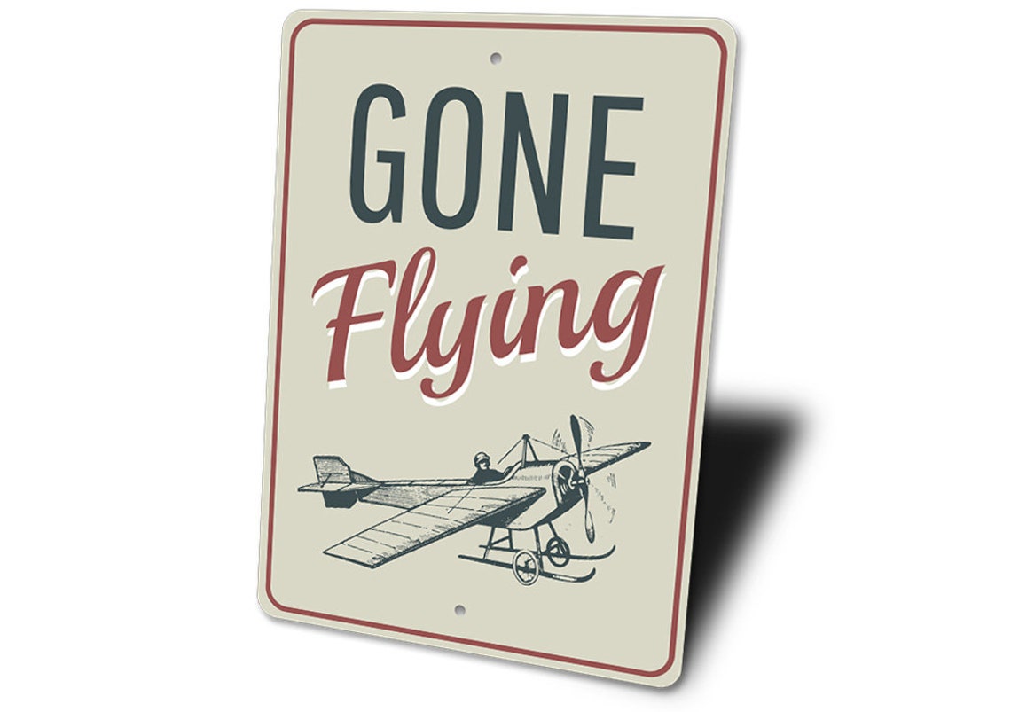 Gone Flying Sign Flying Plane Sign Airplane Decor Airplane | Etsy
