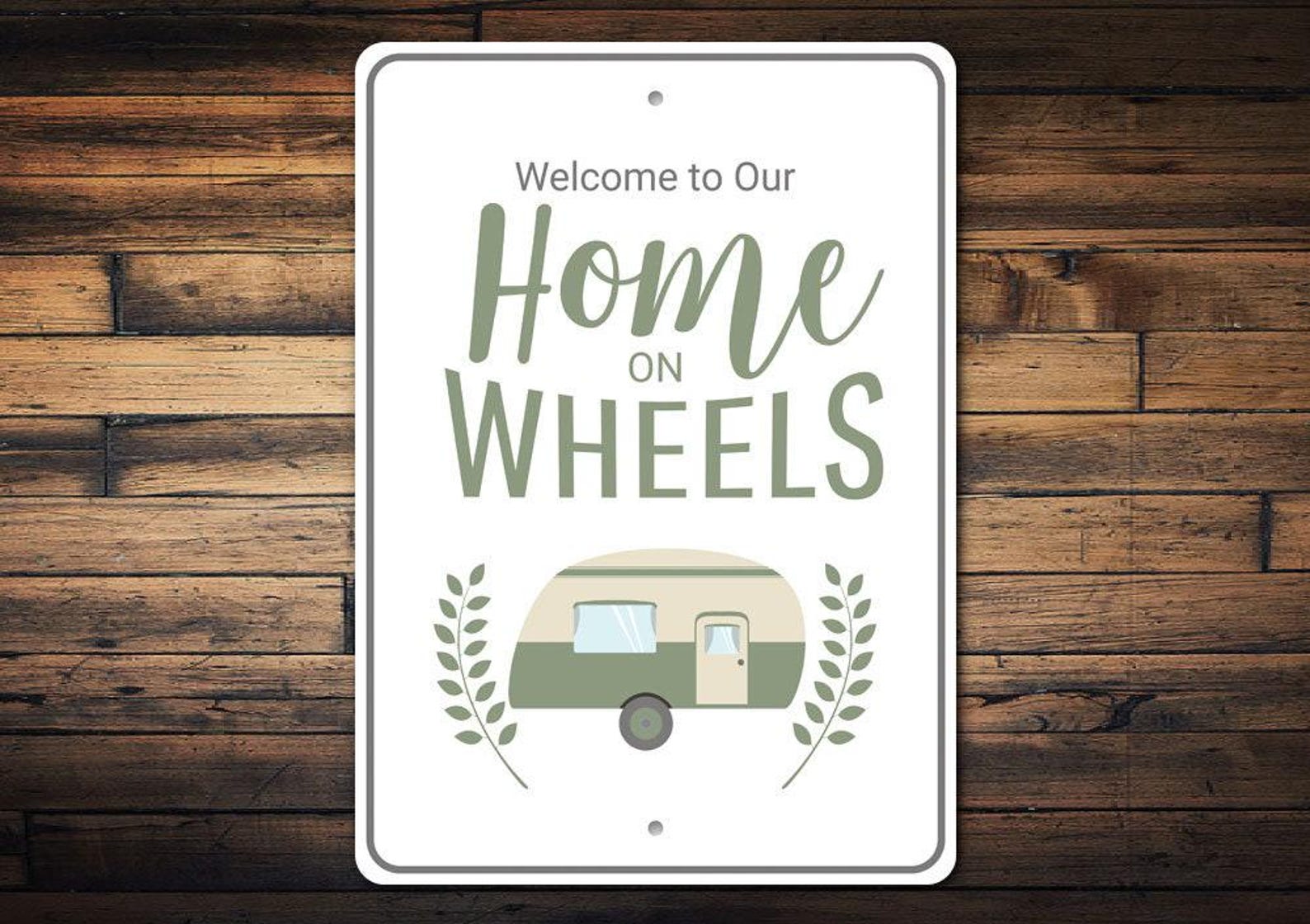 Home on Wheels Sign, Home Camping Sign, Camper Life Decor, Camping Gift ...