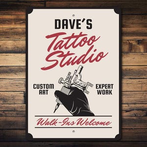 Custom Tattoo Sign, Personal Tattoo Shop, Tattoo Shop Sign, Tattoo Gift, Tattoo Artist, Tattoo Decor, Sign For Tattoo - Tattoo Store Sign