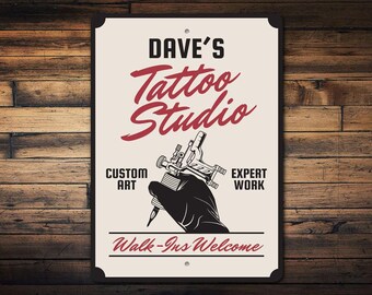 Tattoo Zeichen persönlich, Tattoo Shop Zeichen, Tattoo Geschenk, Tattoo Künstler, Tattoo Dekor, Schild für Tattoo - Tattoo Shop Zeichen
