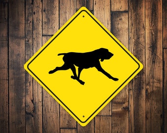 Señal de cruce de Bracco Italiano, Bracco Italiano, propietario de Bracco Italiano, señal de perro, señal de cruce personalizada, cruce de perros, señal de cruce amarillo