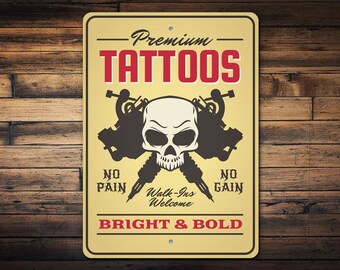 Premium Tattoo Schild, Premium Tattoos, Tattoo Shop Schild, Tattoo Geschenk, Tätowierer, Tattoo Dekor, Schild für Tattoo Shop - Tattoo Store Schild