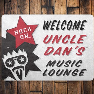 Welcome Music Sign, Custom Music Lounge, Music Lounge Sign, Rock N Roll Lounge, Rock Music Gift, Sign For Music, Music Gift, Rock Music Sign