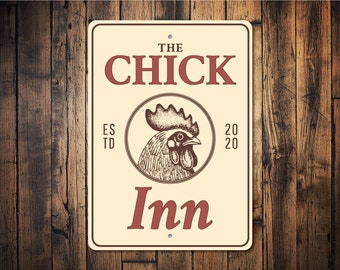 Chicken Inn, Chicken Lover Decor, Sign For Chickens, Chicken Homes, Chick, Chickens, Chicken Eggs, Chicken Coop, Coop Decor- Metal Car Signs