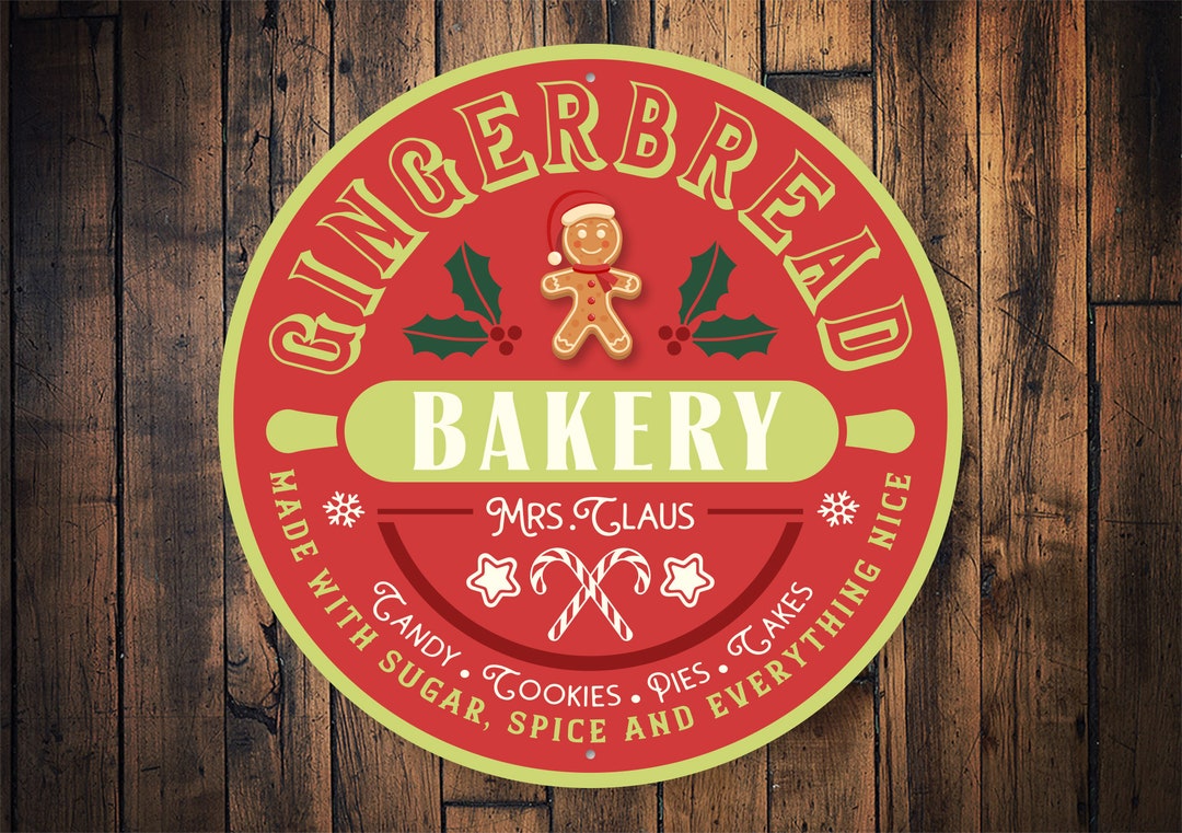 Gingerbread Bakery, Gingerbread Sign, Custom Gingerbread Sign