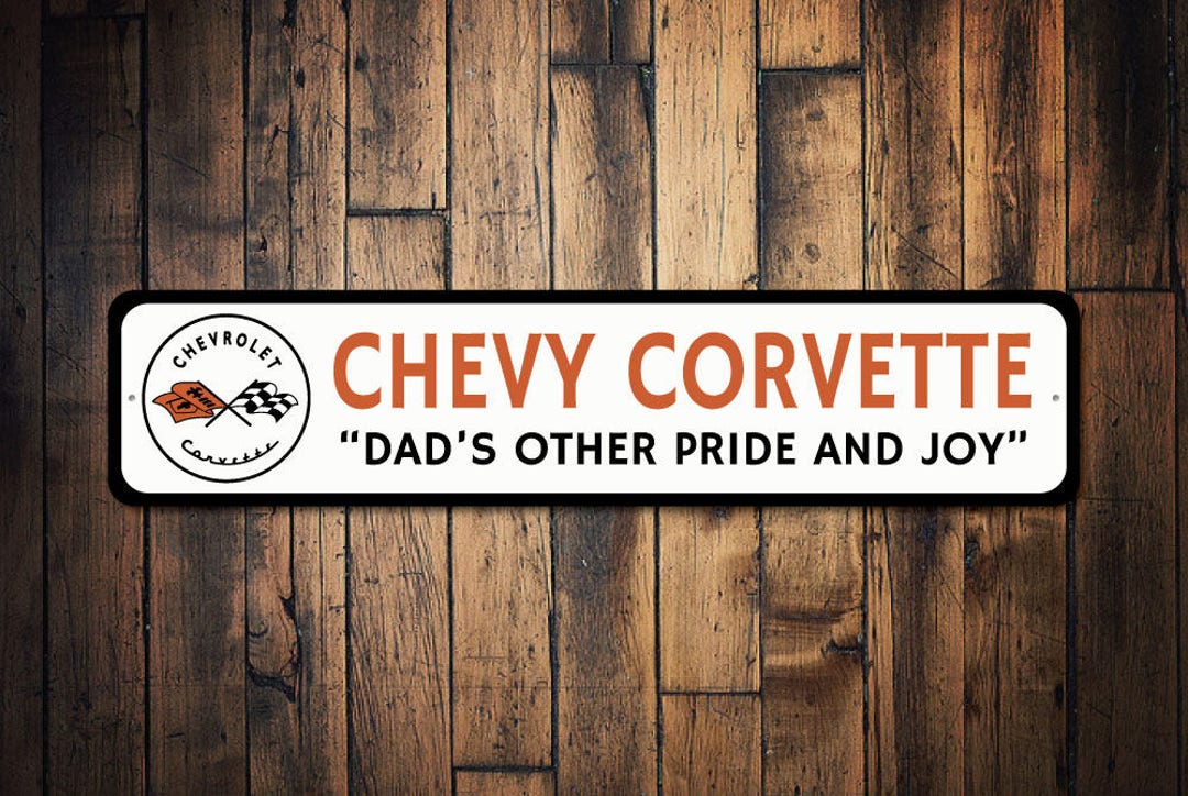 Dad's Chevy Sign, Chevy Corvette Sign, Corvette Flags Decor, Corvette ...