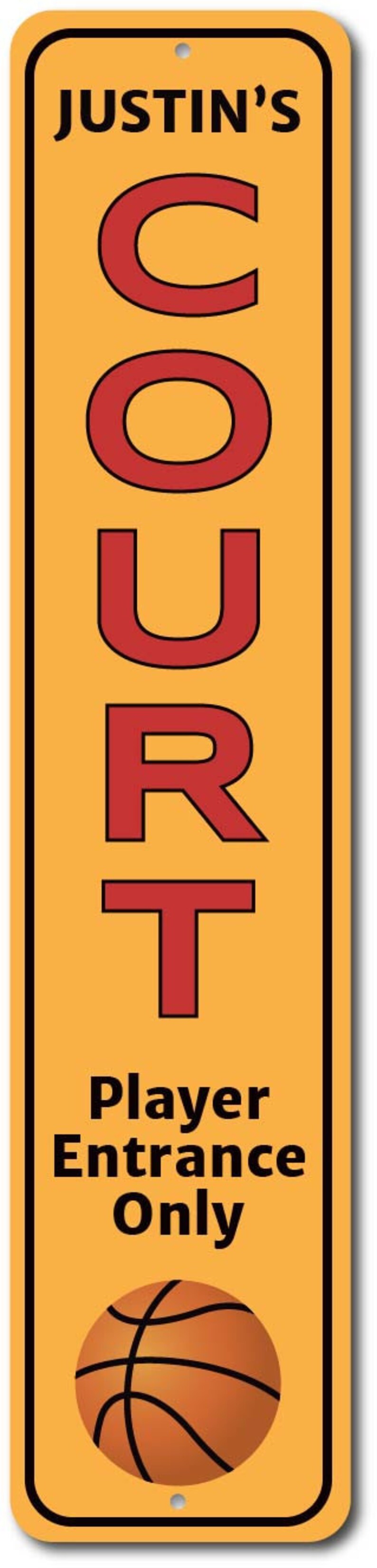 Basketball Court Vertical Sign Personalized Player Entrance Etsy