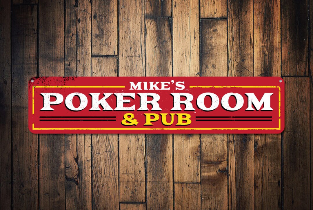 Poker Rigged Sign Poker Room & Pub Sign, Personalized Name Man Cave Sign, Metal Man Cave ...