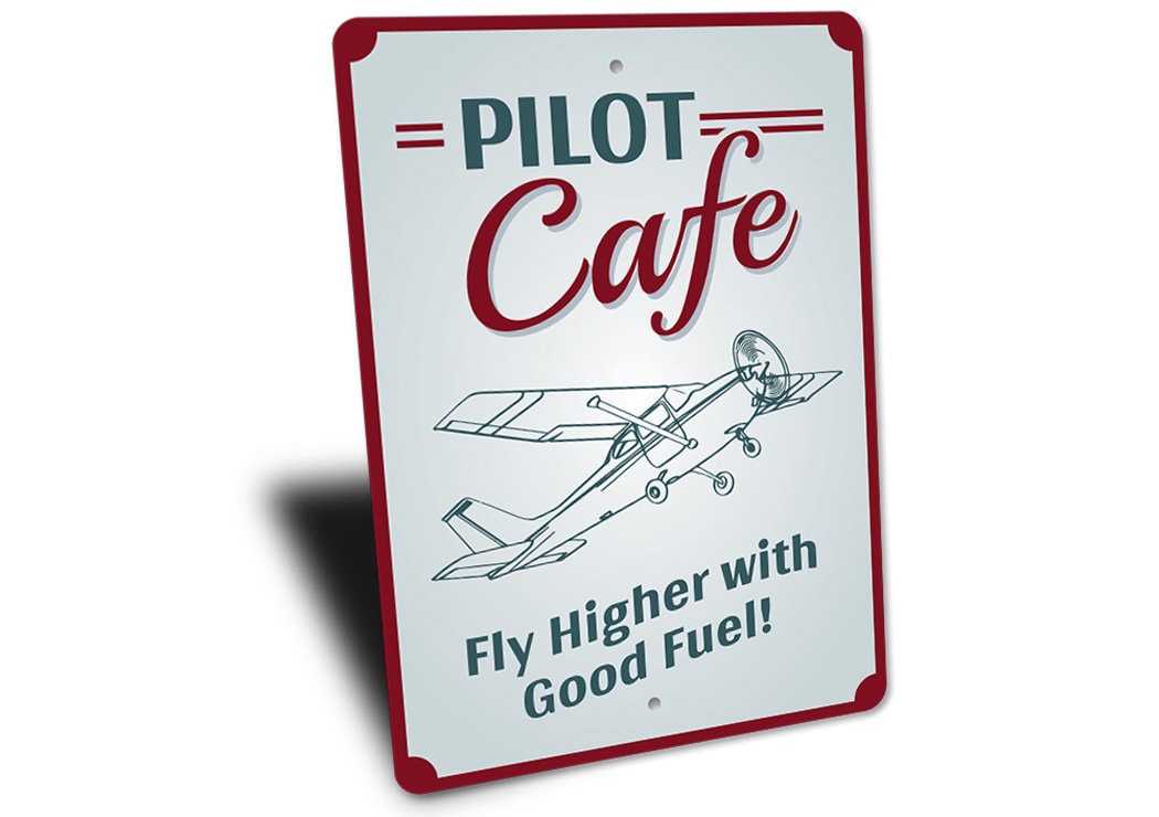 Airport Cafe Cafe for Pilots Sign Airplane Cafe Hangar Etsy