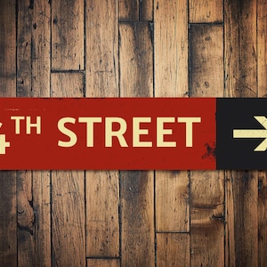 Street Name Directional Arrow Sign, Personalized Address Destination Sign, Custom Metal Cool Location Sign, Quality Metal Decor, Street Sign
