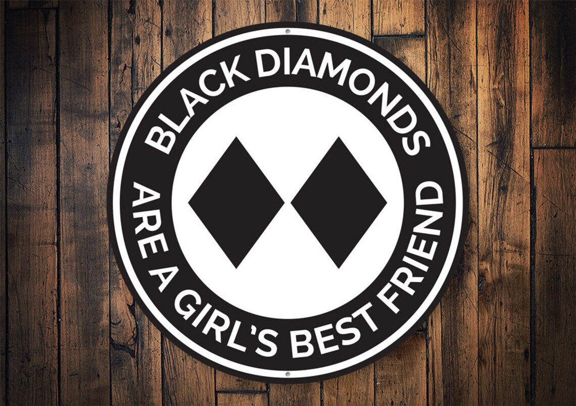Black Diamond Ski Skiing Girl Decor Sign for Skiing Prof - Etsy