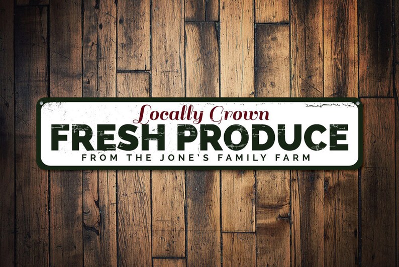 Fresh Produce Sign Personalized Locally Grown Fruit & - Etsy