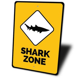 Shark Zone Signs, Shark Zone Sign, Shark Lovers, Ocean Decor, Shark Lover Decor , Ocean, Custom Ocean Sign - Quality Aluminum Shark Zones image 4