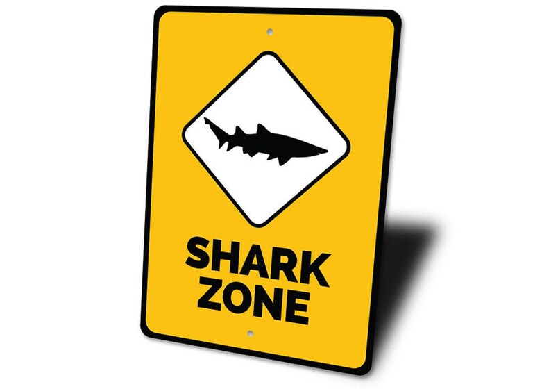Shark Zone Signs, Shark Zone Sign, Shark Lovers, Ocean Decor, Shark Lover Decor , Ocean, Custom Ocean Sign - Quality Aluminum Shark Zones image 4