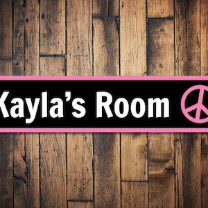 Kid Peace Sign, Peace Decor, Peace Sign Decor, Peace Sign Gift, Custom Hippie Sign, Hippie Gift, Hippie Decor - Quality Aluminum Kid Rooms