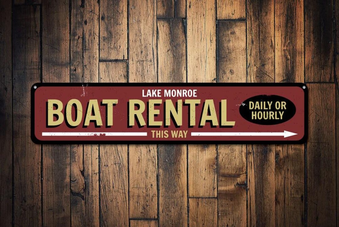 Boat Rental This Way Arrow Sign, Personalized Daily or Hourly Sign ...