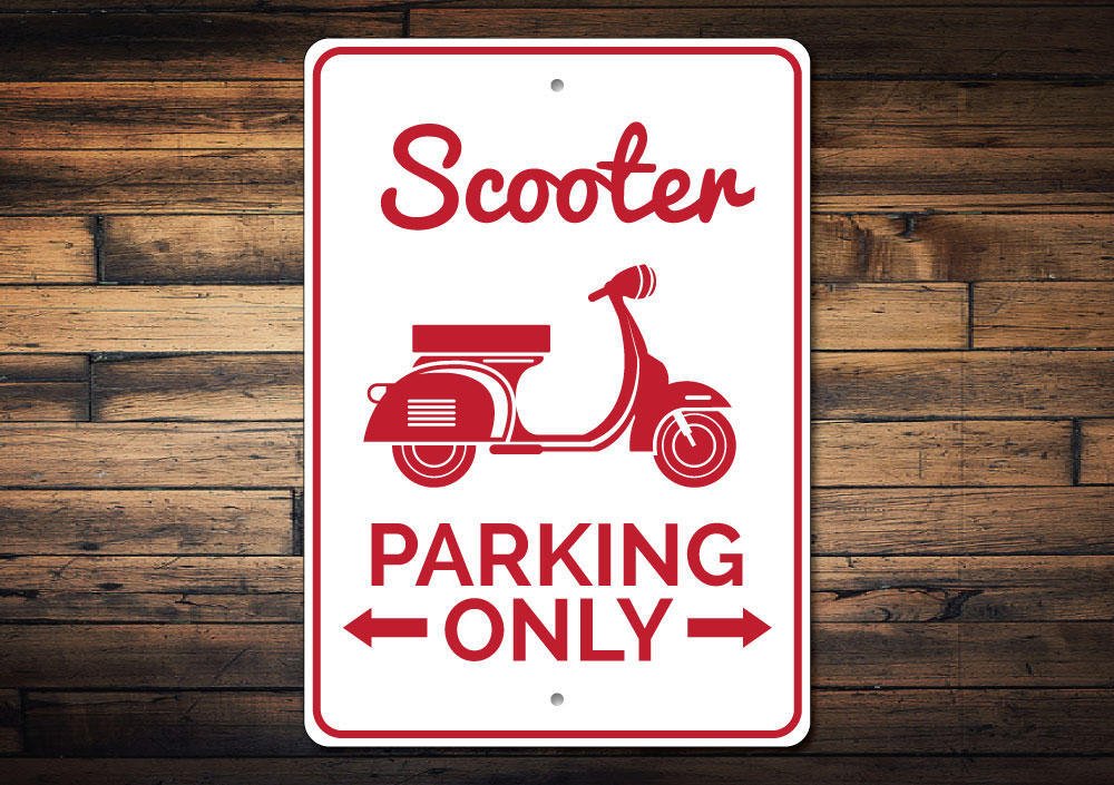 Scooter Parking Sign Scooter Sign Scooter Gift for Scooter Etsy
