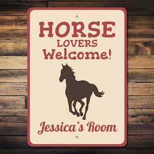 Horse Lover Gift, Horse Lover Sign, Horse Decor, Custom Horse Sign, Metal Horse Room Decor, Personalized Horse Sign Quality Metal Horse Sign