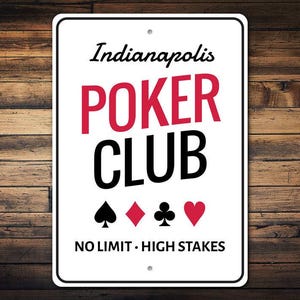 Poker Clubs Sign, Poker Club Decor, Gambling Lover Decor, Poker Gift Sign, Poker Decor, Only Poker Club Members, Metal Sign, Quality Metal