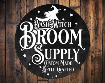 Witch Broom Halloween Metal Sign, Halloween Wreath Decor Add Ons, Vintage Halloween Decor, Porch Halloween Sign, Man Cave Gifts