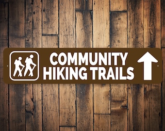 Community Trails Sign, Cabin Trail Hiking, Custom Trail Sign, Private Trail Gift, Name Of Trail Sign, Sign For Cabins, Lodge Hangout Sign