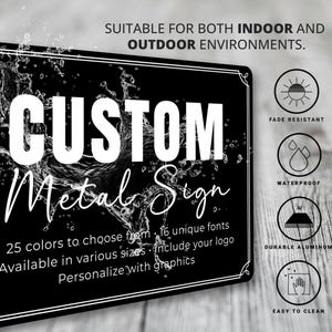 Custom Metal Sign – Personalized Metal Wall Sign for Home or Business | Outdoor Custom Wall Decor, House Number & Family Name Sign image 6