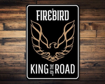 Letrero Firebird, Letrero con el logotipo de Firebird, Regalo para el propietario de Firebird, Regalo para los amantes de Firebird, Decoración para autos Chevy Pontiac - Letrero de aluminio de calidad Letreros Firebird