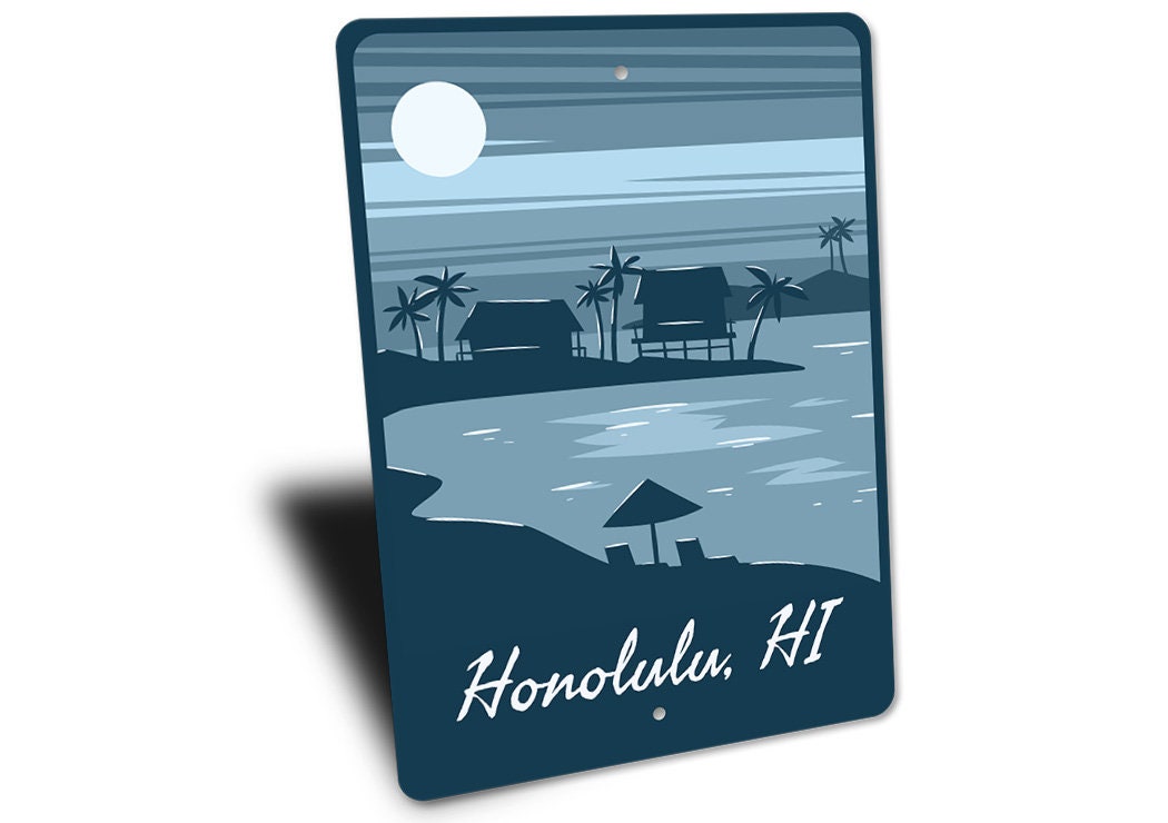 Honolulu Hawaii Sign Custom Beach Sign Honolulu Decor Etsy