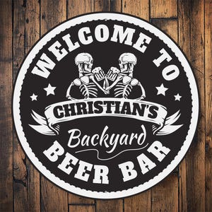 Backyard Bar Sign, Custom Backyard Sign, Backyard Sign, Sign For Brothers, Custom Beer Gift, Custom Bar Gift, Vintage Bar Gift, Bar Sign